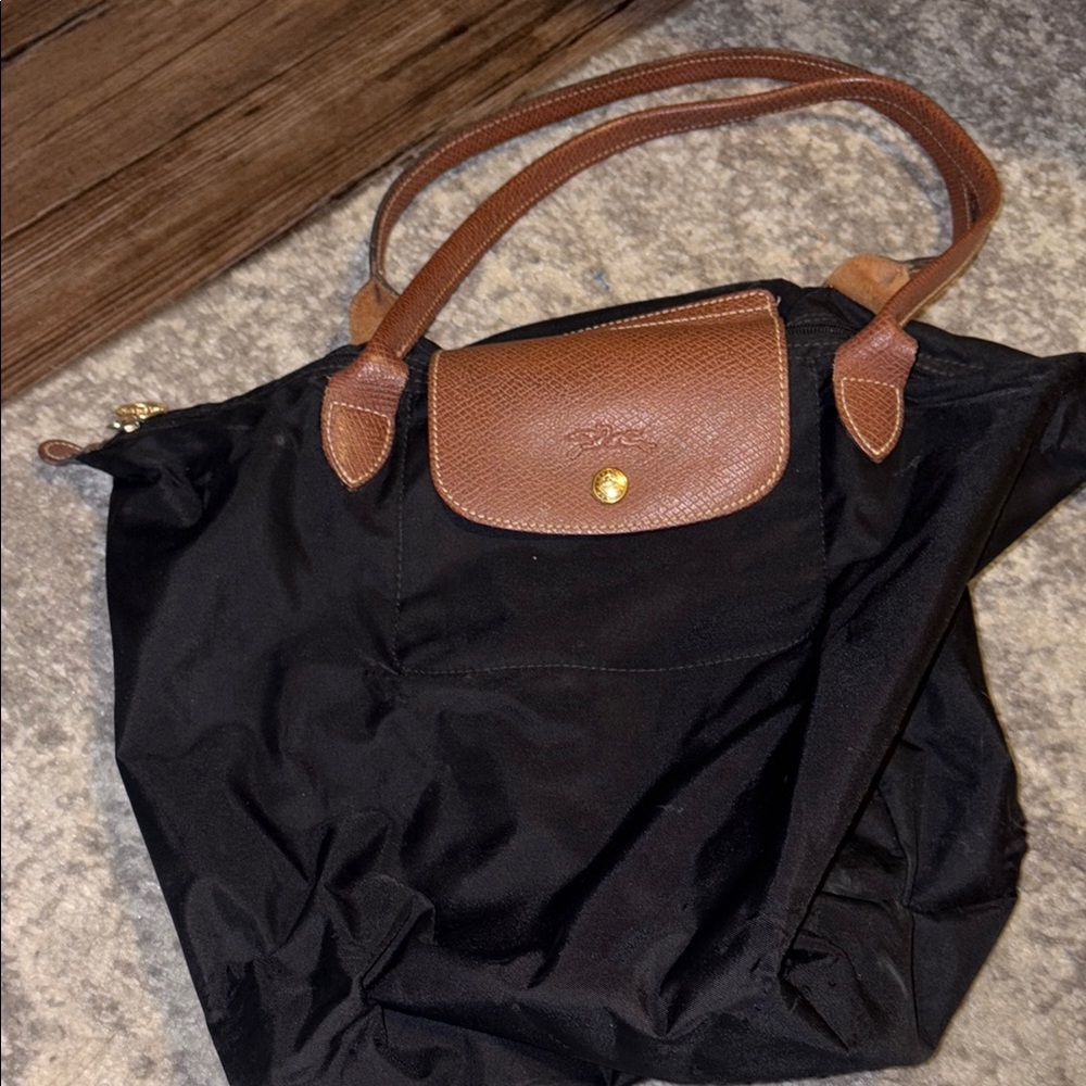 Longchamp Nylon Bag Black and Tan